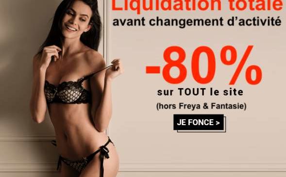 Liquidation totale de 1001 Dessous -80% sur TOUT le site