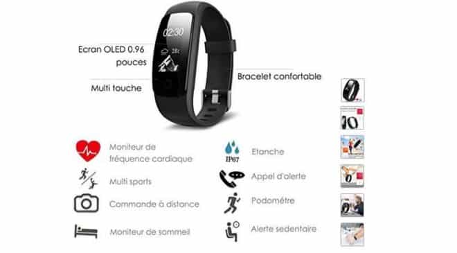 Moins de 19€ montre bracelet sports connectée Aneken