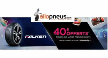 Offre pneus FALKEN : 2 achetés = 15€ / 4 achetés = 40€ en carte Wonderbox (exclu AlloPneus)