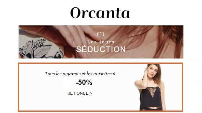 Toutes les nuisettes et pyjamas à moitié prix sur Orcanta