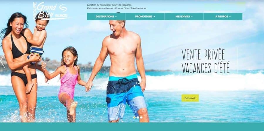 Vente Privée Grand Bleu vacances en Juin et Juillet : 10% supplémentaire (cumulable promo)