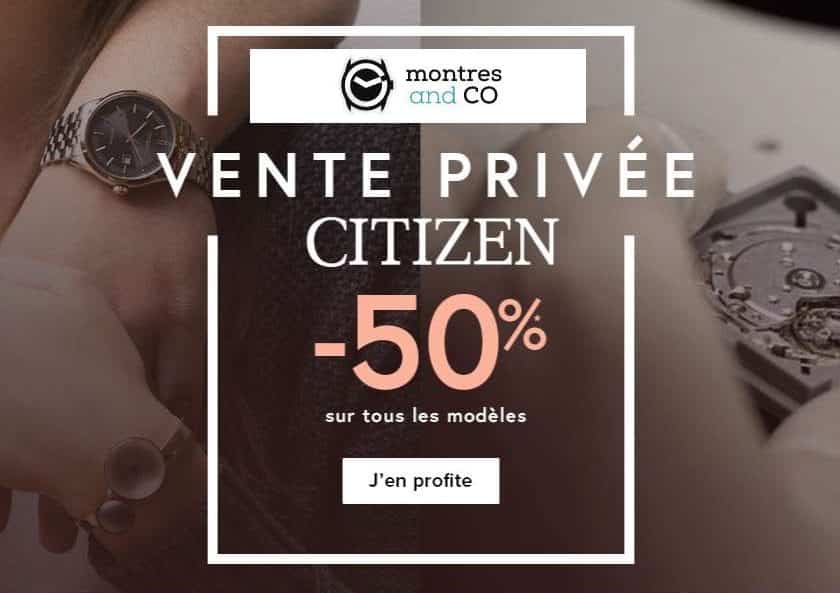 Vente Privée montres Citizen Montres and CO