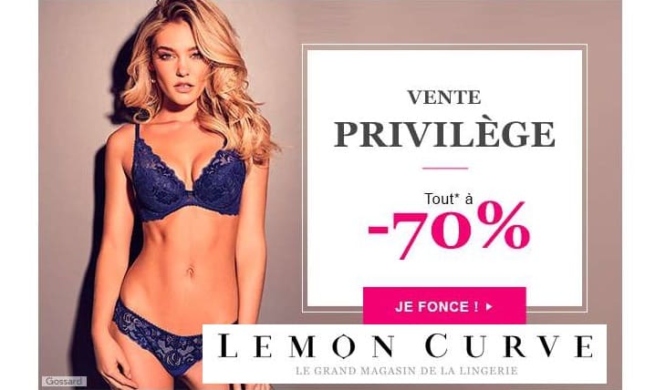 Vente privée Lemon Curve : 70% de remise sur toute une sélection de lingerie de marques