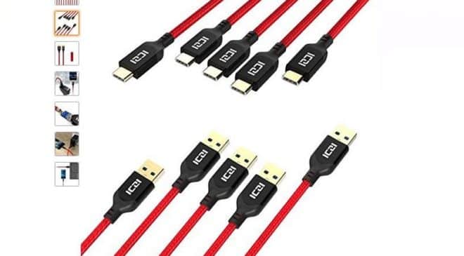 moins de 10€ le lot de 5 câbles USB C vers USB 3.0 ICZI