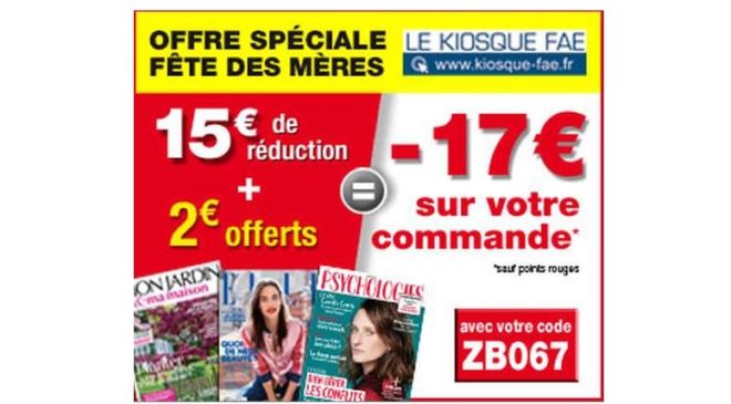 -17€ sans minimum sur les abonnements magazines pour la fête des mères