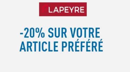 20% de remise sur l’article de votre choix sur Lapeyre