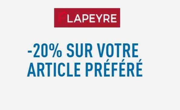 20% de remise sur l’article de votre choix sur Lapeyre