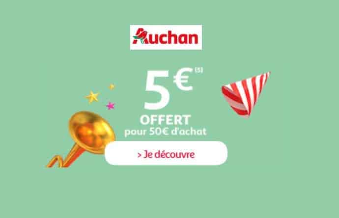 Anniversaire Auchan : 5€ offerts dès 50€ d’achat (en ligne)