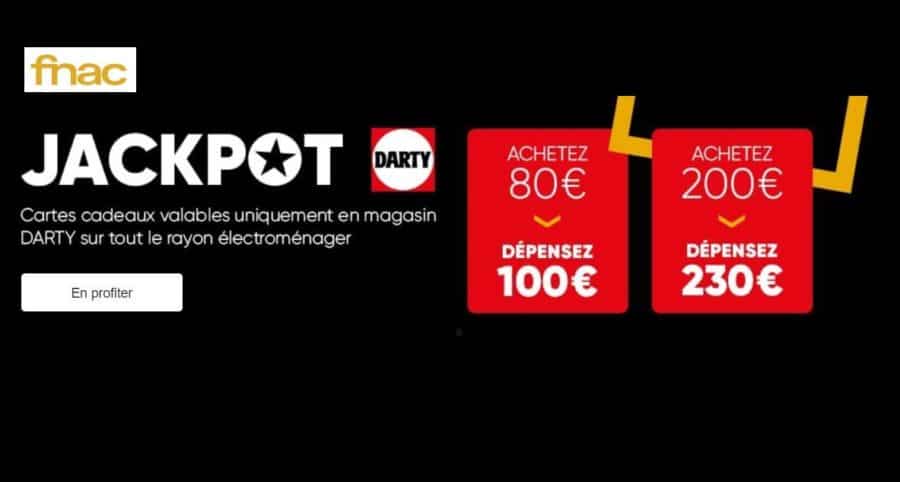 Carte cadeau Darty pas chère pour vos achats de petit et gros électroménager (80€ = 100€ / 200€ = 230€)
