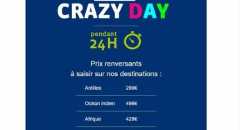 Crazy Day Corsair billets d’avion pas chers pour les Antilles, océan Indien, Afrique… ✈️ uniquement aujourd’hui
