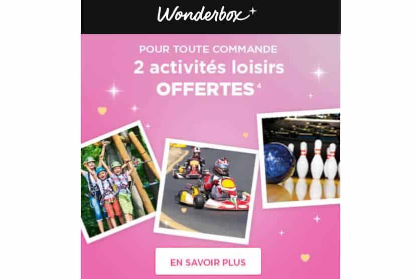 Fête des mères Wonderbox : 1 coffret (même eCoffret) = 2 activités loisir gratuites !