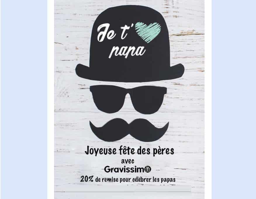 Fête des pères 20% de remise sur Gravissimo dès 20€ + livraison gratuite (cadeaux personnalisés)