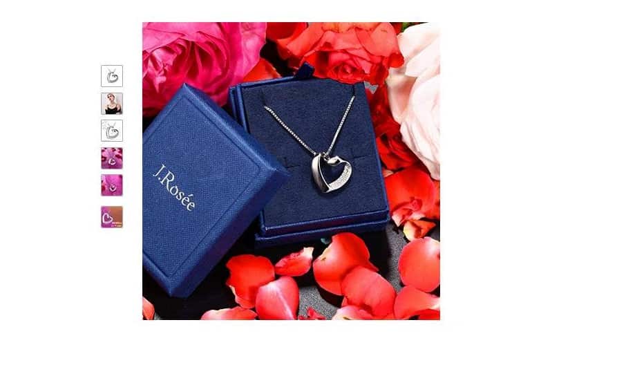 Moins de 10€ le pendentif coeur avec collier en argent J. Rosée (avec coffret)