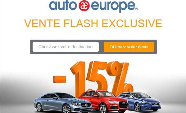 Vente flash location de voiture sur Auto Europe