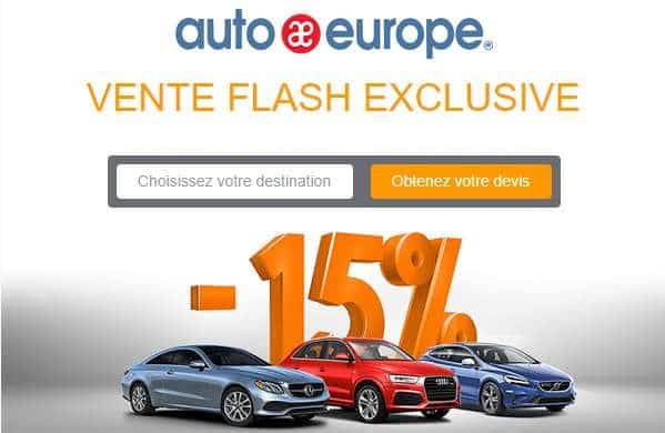 Vente flash location de voiture : jusqu’à -15% sur Auto Europe (réservation d’ici mardi)