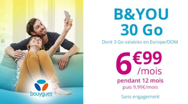 Vente privée Forfait 30Go B&YOU