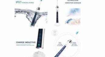 22,39€ brosse à dents électrique rechargeable (60 jours autonomie) 3 modes et 3 têtes de rechange SweetLF
