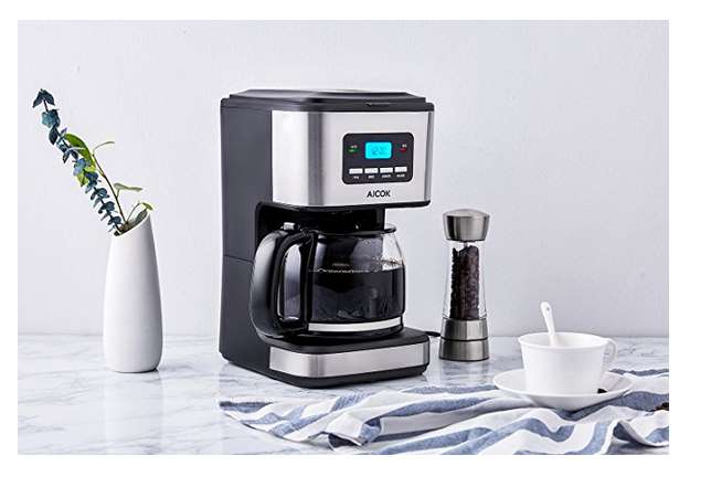 PRIME 29,59€ cafetière programmable 12 tasses Aicok port inclus (affichage LED)