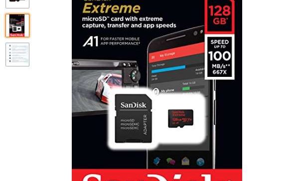 carte MicroSDXC 128 Go SanDisk Extreme + Adaptateur