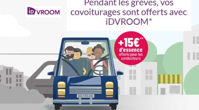 covoiturages offerts pendant toute la durée des grèves avec iDVROOM