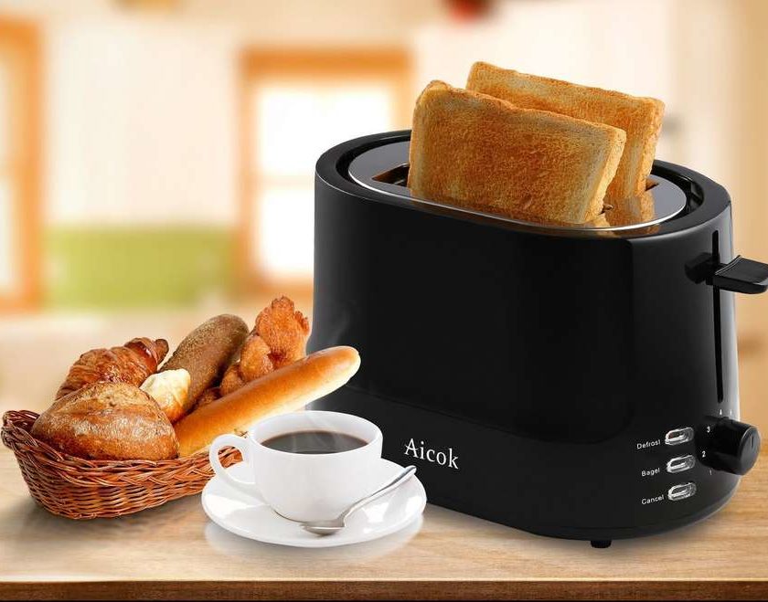 grille-pain fentes larges et paroi froide 7 niveaux de dorages Aicok