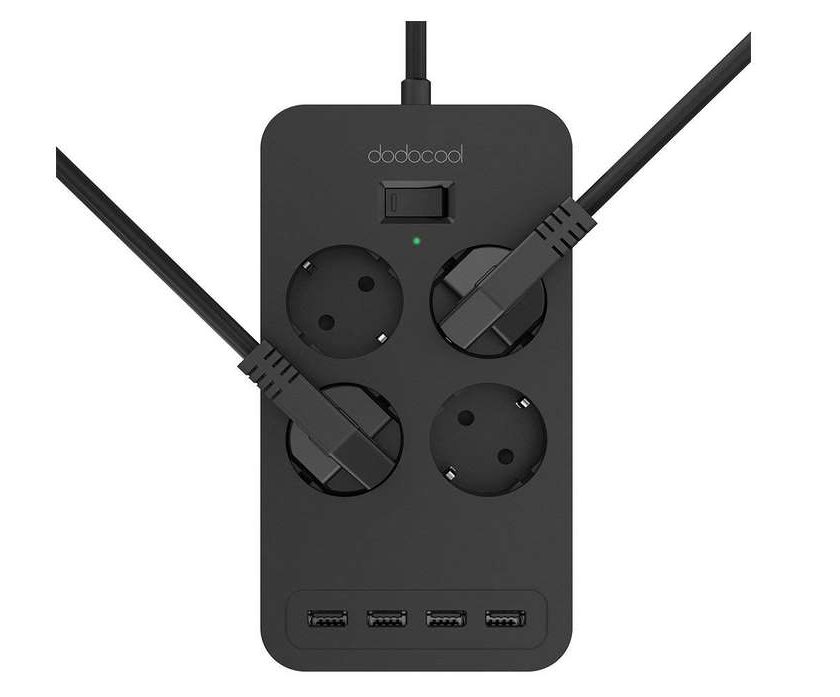 multiprise parafoudre parasurtenseur 4 prises électriques et 4 ports USB Dodocool