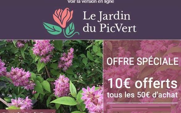 10€ de remise sur Jardin du Pic Vert 