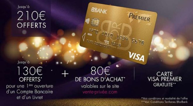 130€ offerts par BforBank 80€ par Vente Privée