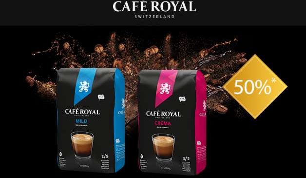 50% sur les cafés en grain Café Royal 1Kg