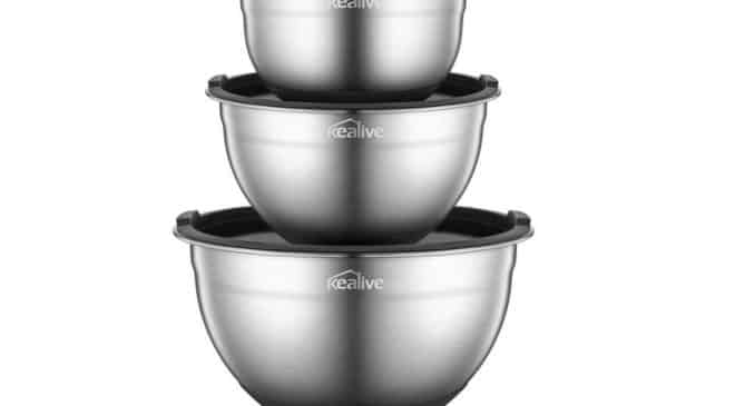 Bonne affaire le lot de 3 bols inox avec couvercles Kealive