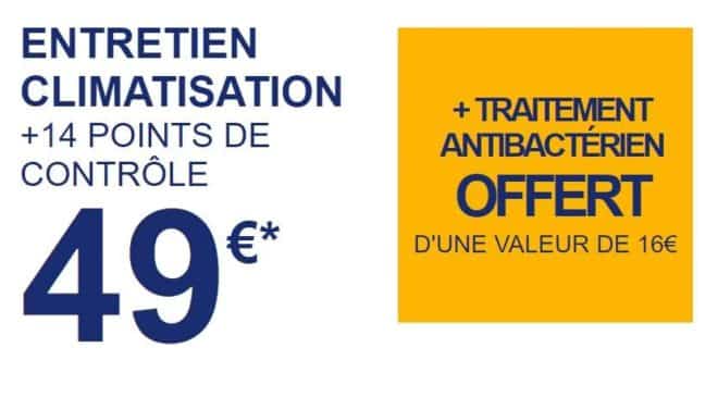 Offre climatisation auto forfait Entretien Climatisation Norauto + traitement antibactérien gratuit