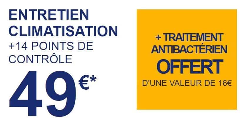 Offre climatisation auto forfait Entretien Climatisation Norauto + traitement antibactérien gratuit