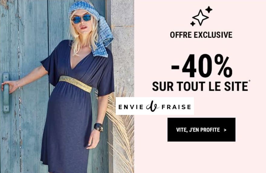 Pre-soldes Envie de Fraise : -40% sur tout (vêtements de grossesse)