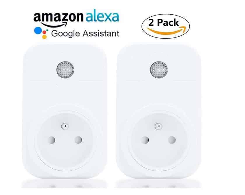 lot de 2 prises connectées Annopsyche pas cher Amazon Alexa, Google Home, appli