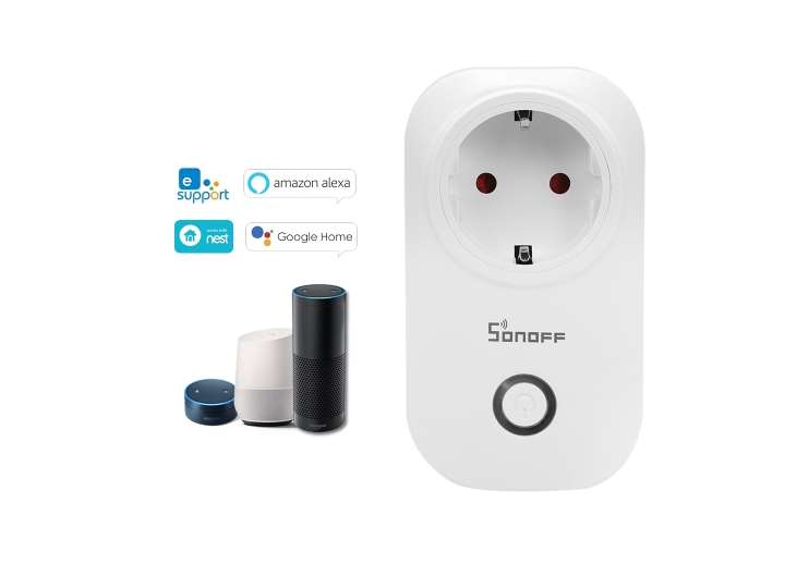 Vente flash 7,69€ prise connectée Sonoff S20 compatible Amazon Alexa, Google Home ou App Android/IOS