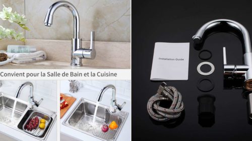 robinet mitigeur de salle de bain ou cuisine pivotant Homelody