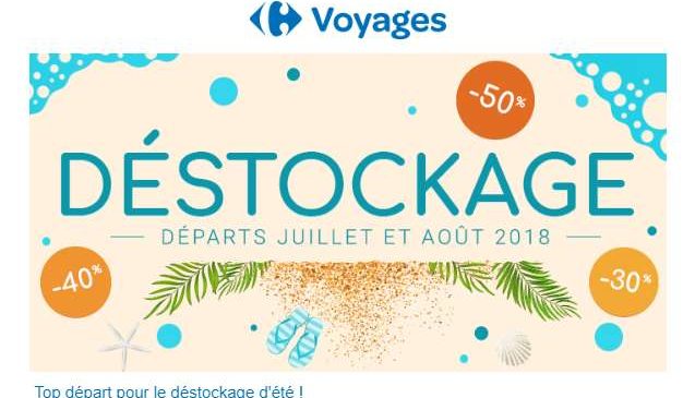Déstockage Vacances de Carrefour Voyages