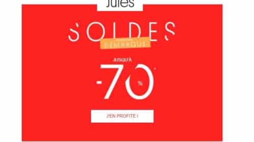 Jusqu’à -70% en dernière démarque soldes Jules