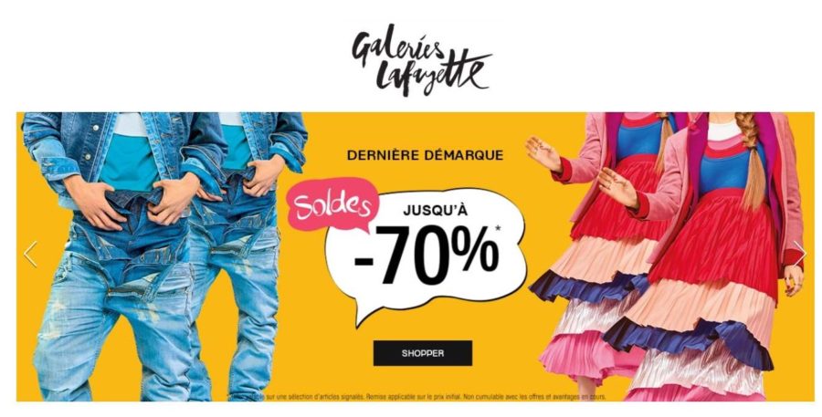 Soldes Galeries Lafayette : 20% en plus sur les articles « Coup de Balai » (déjà jusqu’à –70%)