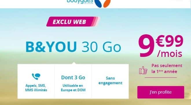 forfait B&You 30Go Série Spéciale à 9,99€