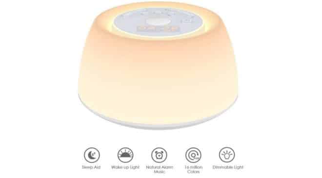 lampe réveil simulateur d'aube HONXEE pas chere