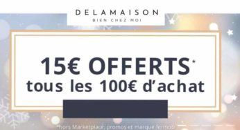 15€ de remise sur Delamaison tous les 100€ (quelques jours seulement)