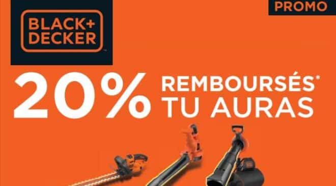 20% de remboursement sur les outils de jardin Black & Decker