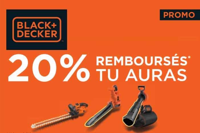 20% de remboursement sur les outils de jardin Black & Decker