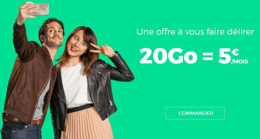 BON PLAN 5€ le forfait RED SFR 20Go SANS ENGAGEMENT (appels, SMS et MMS illimités)