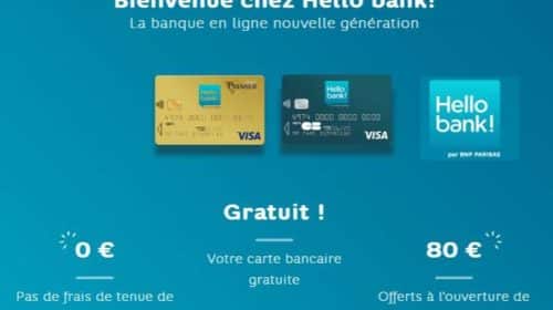 80 euros offerts et carte Visa gratuite pour l’ouverture d’un compte Hello bank