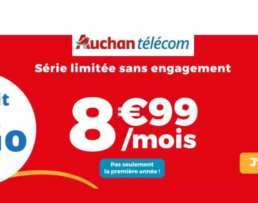8,99€ forfait mobile 30Go Auchan Telecom A VIE