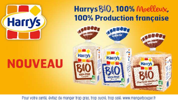 Coupon de réduction Harrys Pain de mie BIO à imprimer : 0,60€ de remise