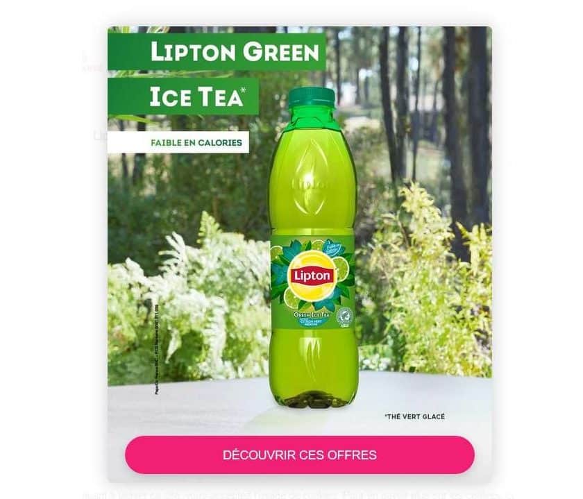 Lipton Green Ice Tea remboursé via Shopmium