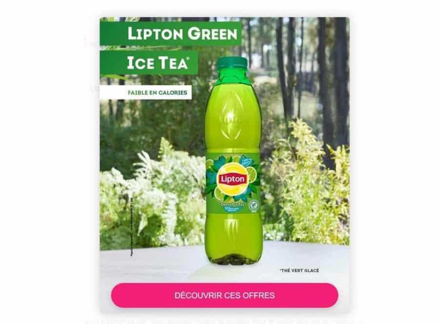 40% du prix de Lipton Green Ice Tea remboursé via Shopmium